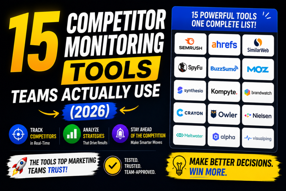 15 Competitor Monitoring Tools Teams Actually Use (2026)